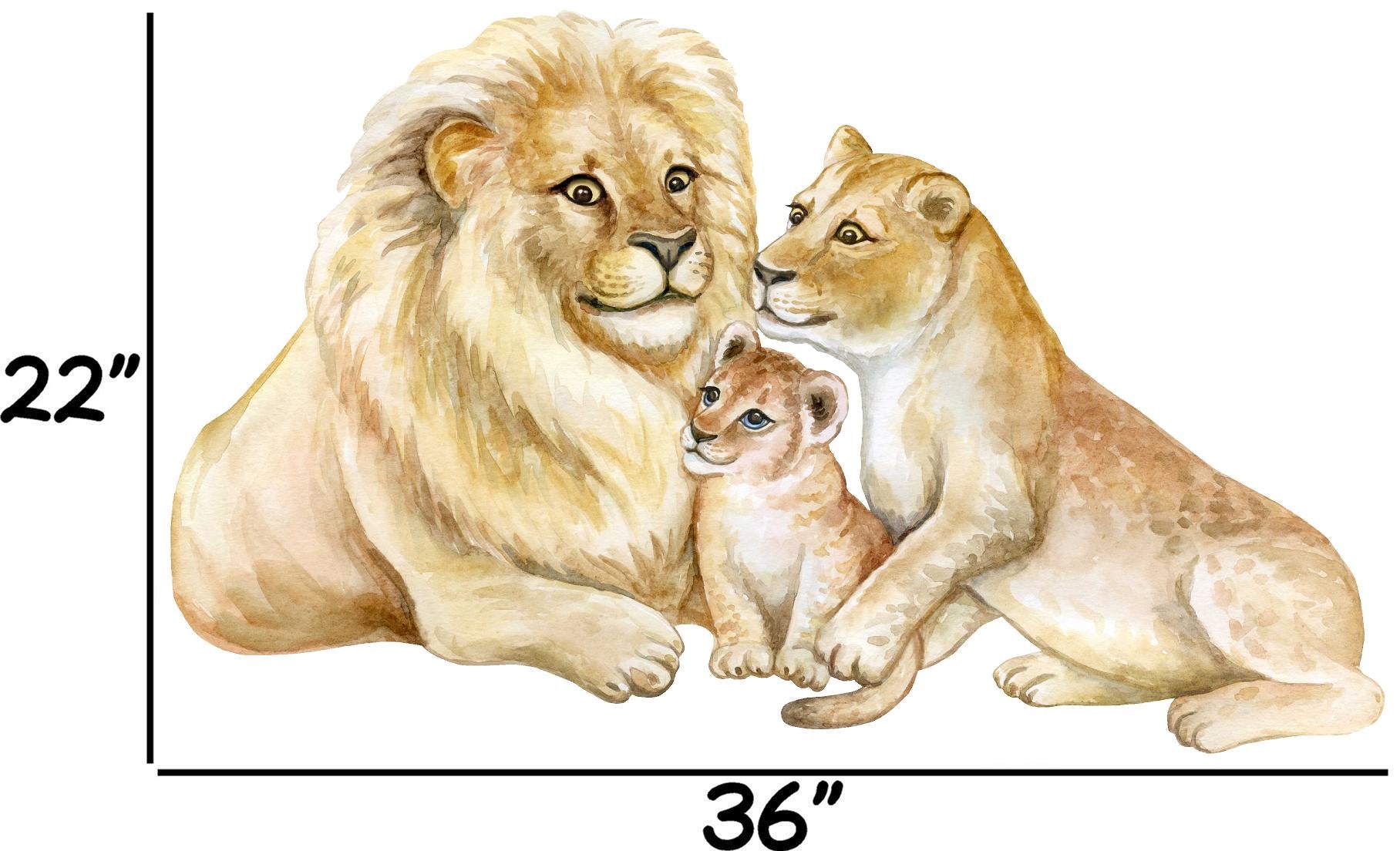 Family of Lions #2 Wall Decal Africa Safari Animal Removable Fabric Wall Sticker | DecalBaby