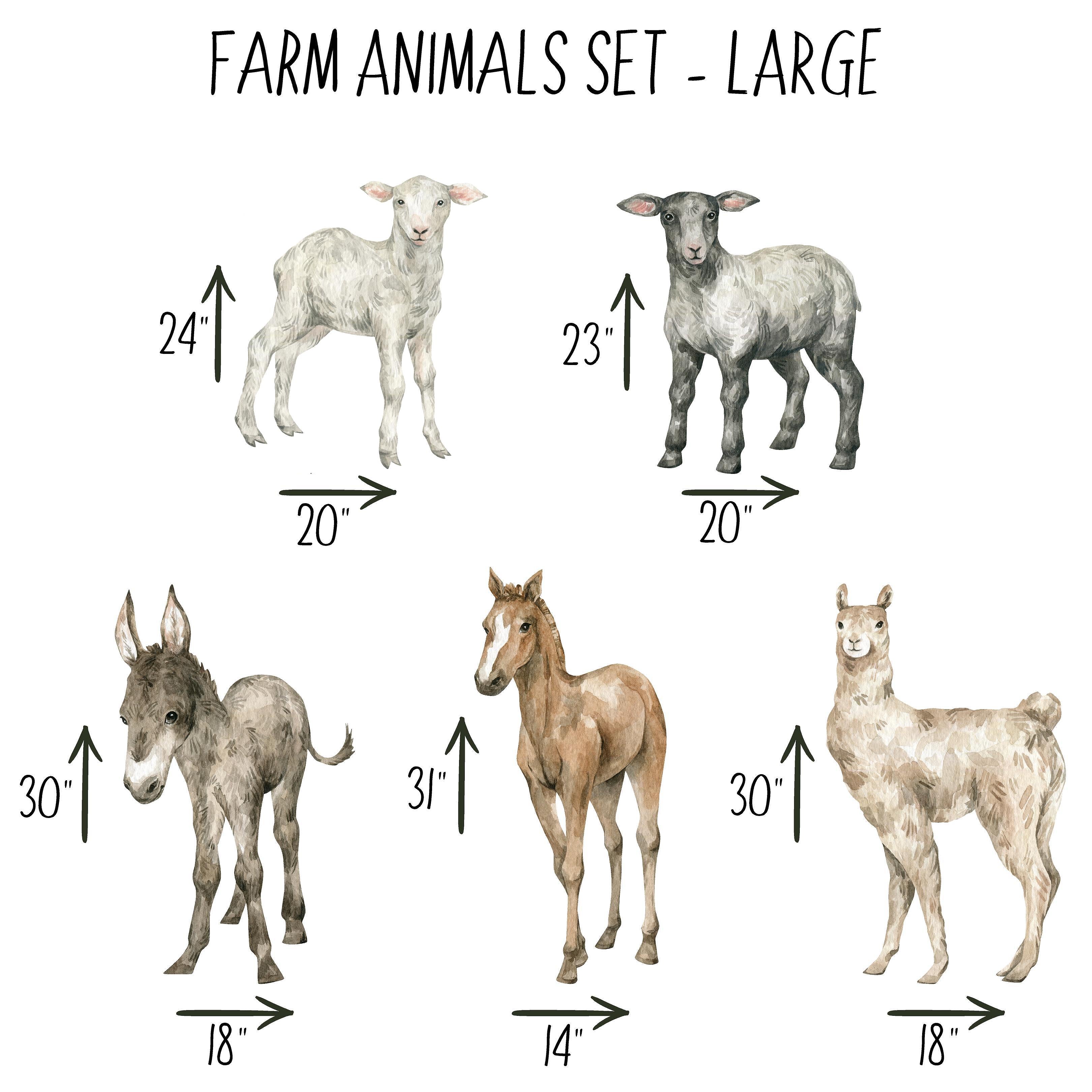 Farm Animals Wall Decal Set #1 | Watercolor Fabric Wall Stickers | DecalBaby