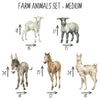 Farm Animals Wall Decal Set #1 | Watercolor Fabric Wall Stickers | DecalBaby