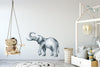 Gray Elephant Wall Decal African Safari Animal Removable Fabric Wall Sticker | DecalBaby