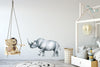 Load image into Gallery viewer, Gray Rhino Wall Decal African Safari Animal Removable Fabric Wall Sticker | DecalBaby