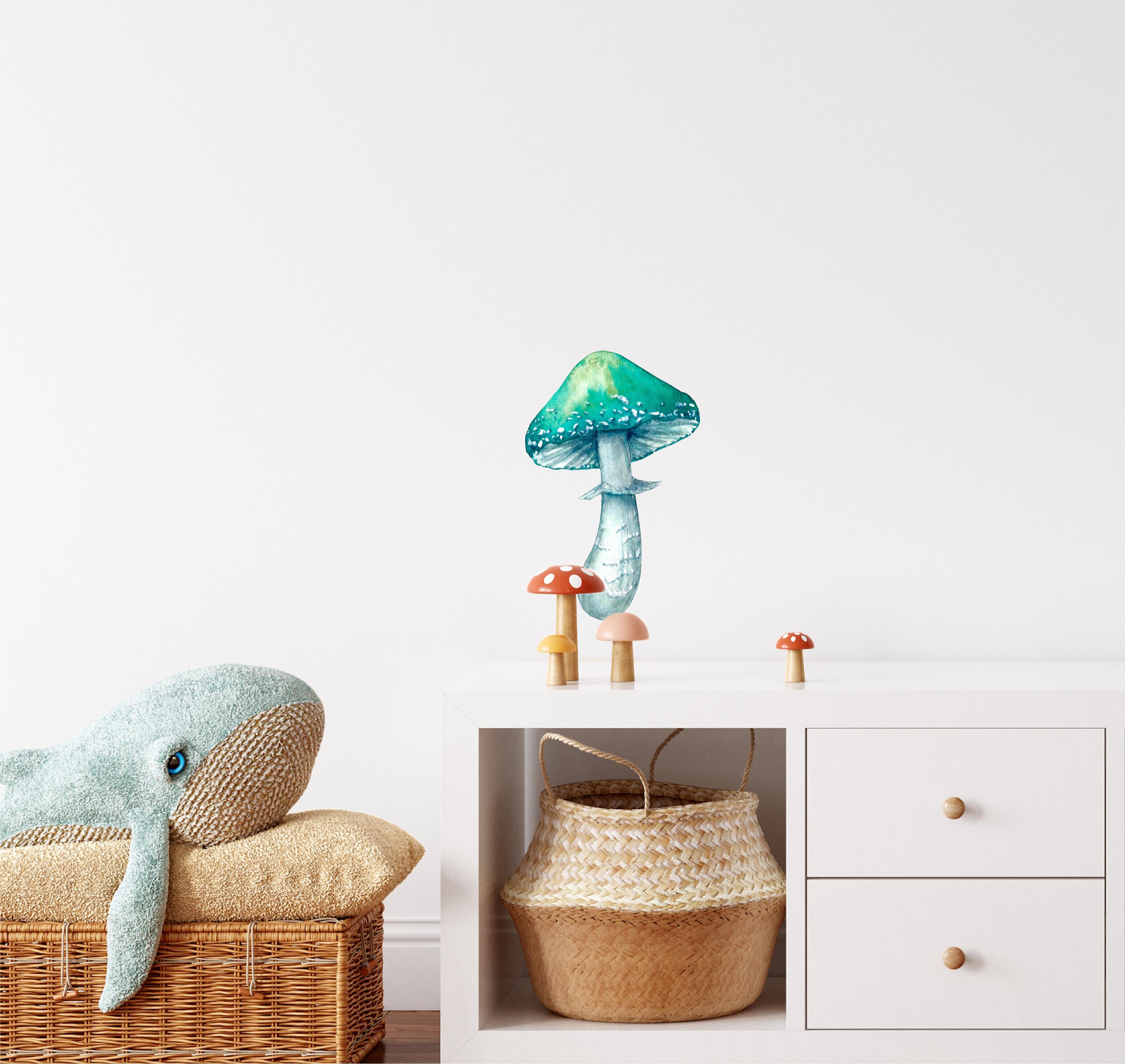 Whimsical Green Mushroom Wall Decal | Woodland Forest Life Fabric Wall Stickers | DecalBaby