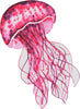 Watercolor Hot Pink Jellyfish Wall Decal Ocean Sea Life Removable Fabric Wall Sticker | DecalBaby