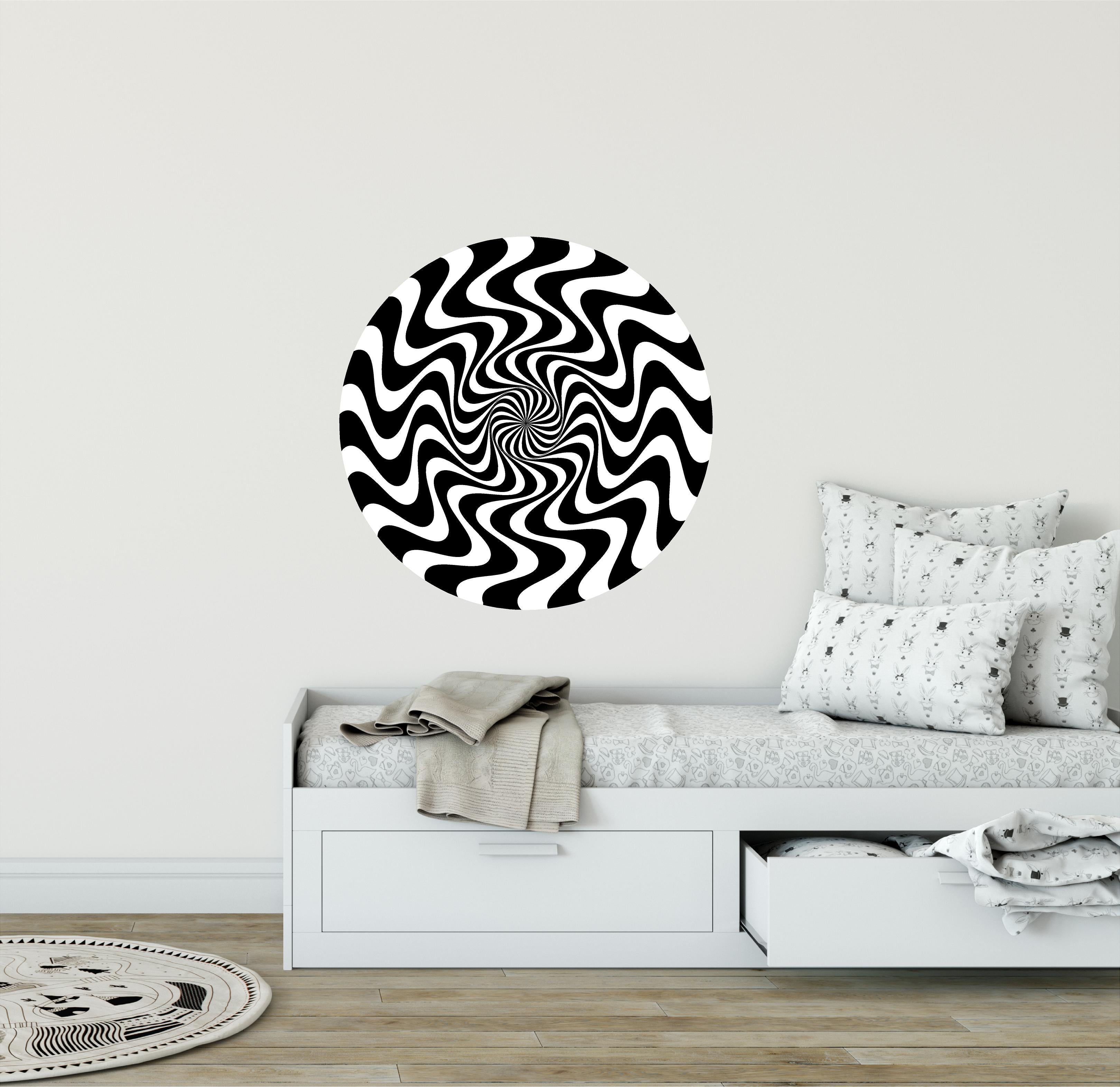 Hypnotic Spiral #5 Wall Decal Removable Fabric Vinyl Wall Sticker | DecalBaby