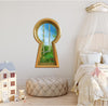 3D Keyhole Wall Decal Enchanted Garden Flower Swing Removable Wall Sticker