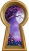 3D Keyhole Wall Decal Foggy Purple Moonlight Tree Removable Wall Sticker