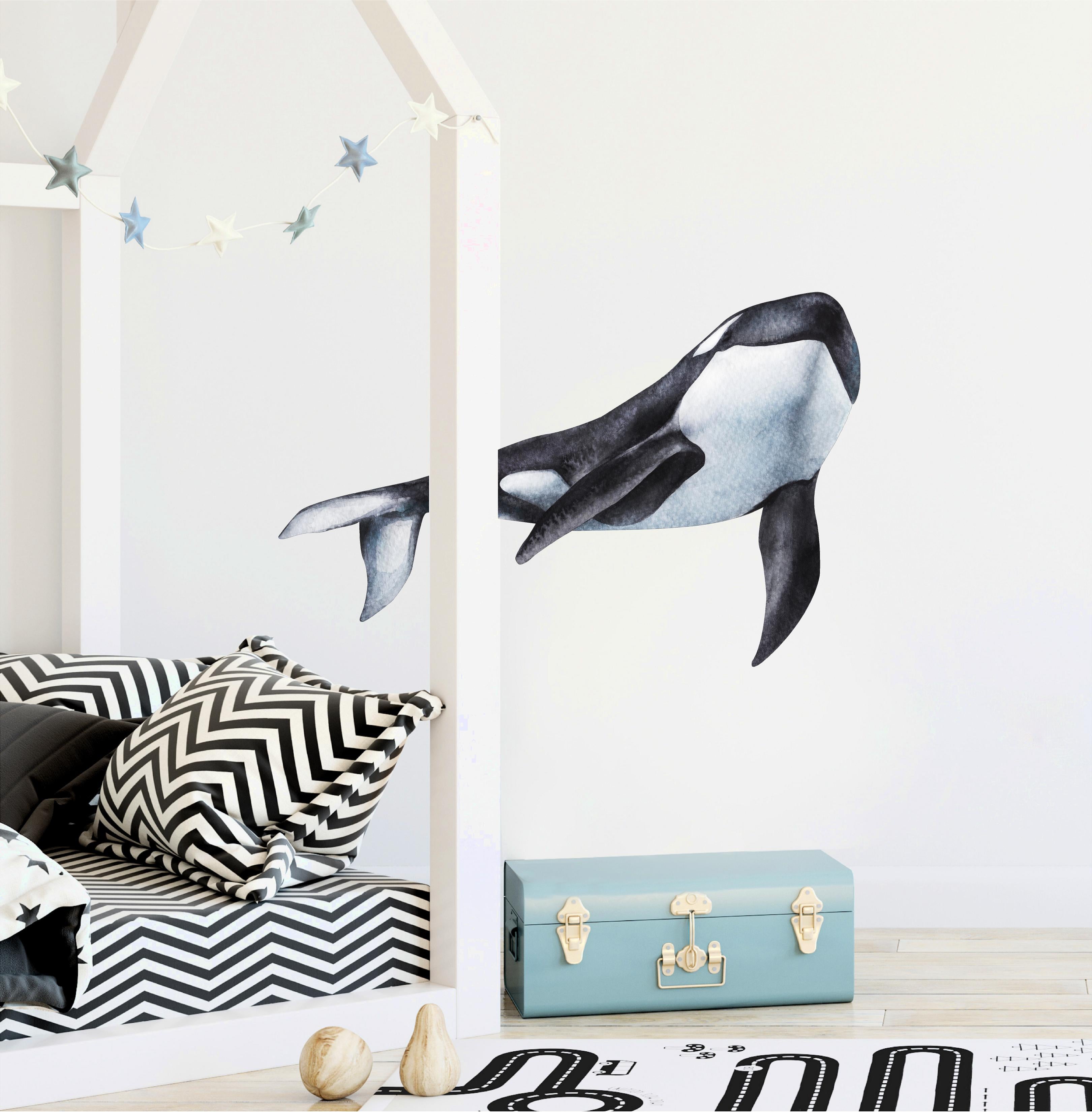 Killer Whale #4 Wall Decal Orca Whale Removable Fabric Wall Sticker | DecalBaby