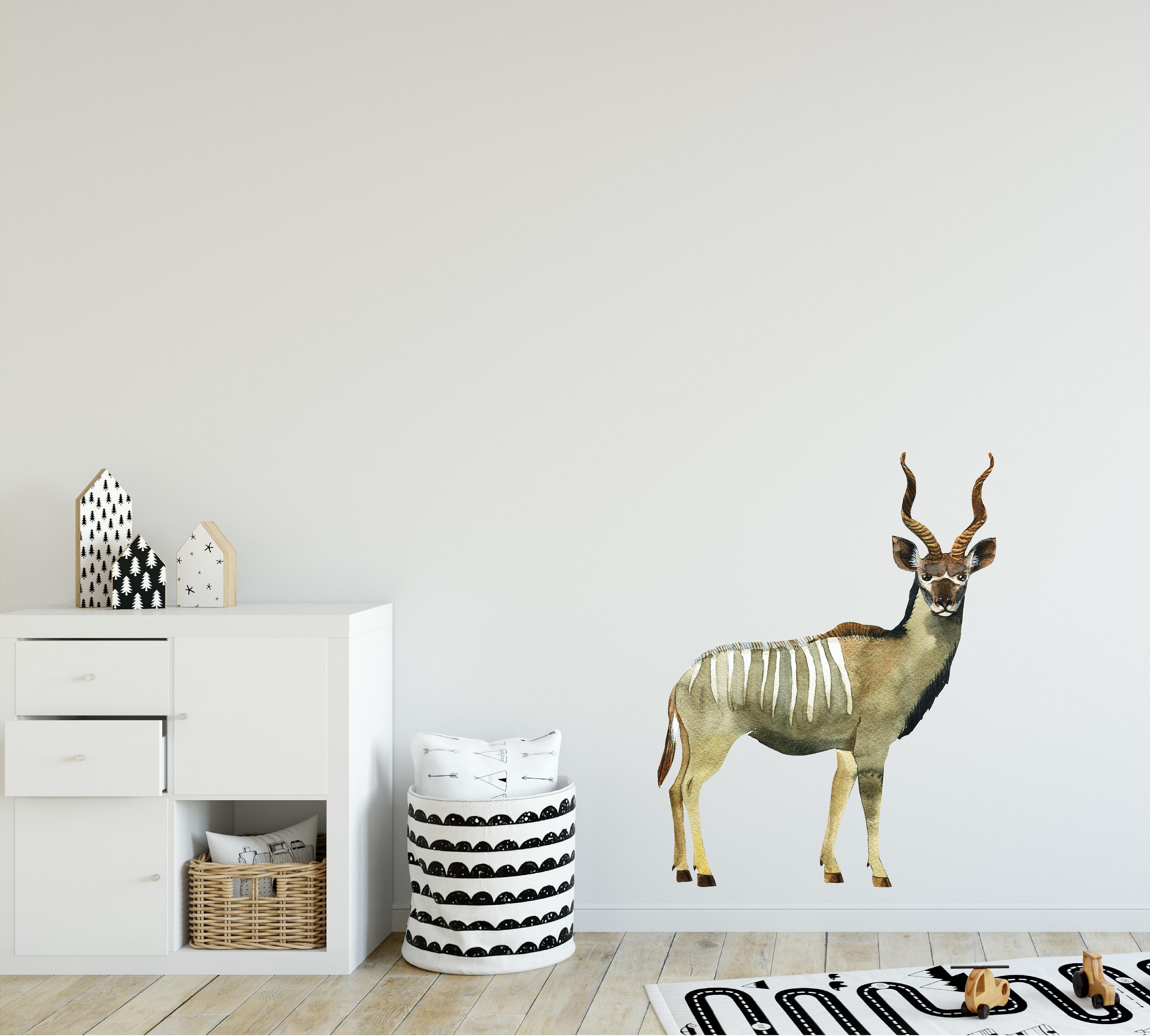 Kudu Antelope Wall Decal African Safari Animal Fabric Wall Sticker | DecalBaby