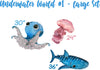 Underwater World Set #1 Wall Decal Cartoon Sea Animals | Whale Shark, Octopus & Jellyfish