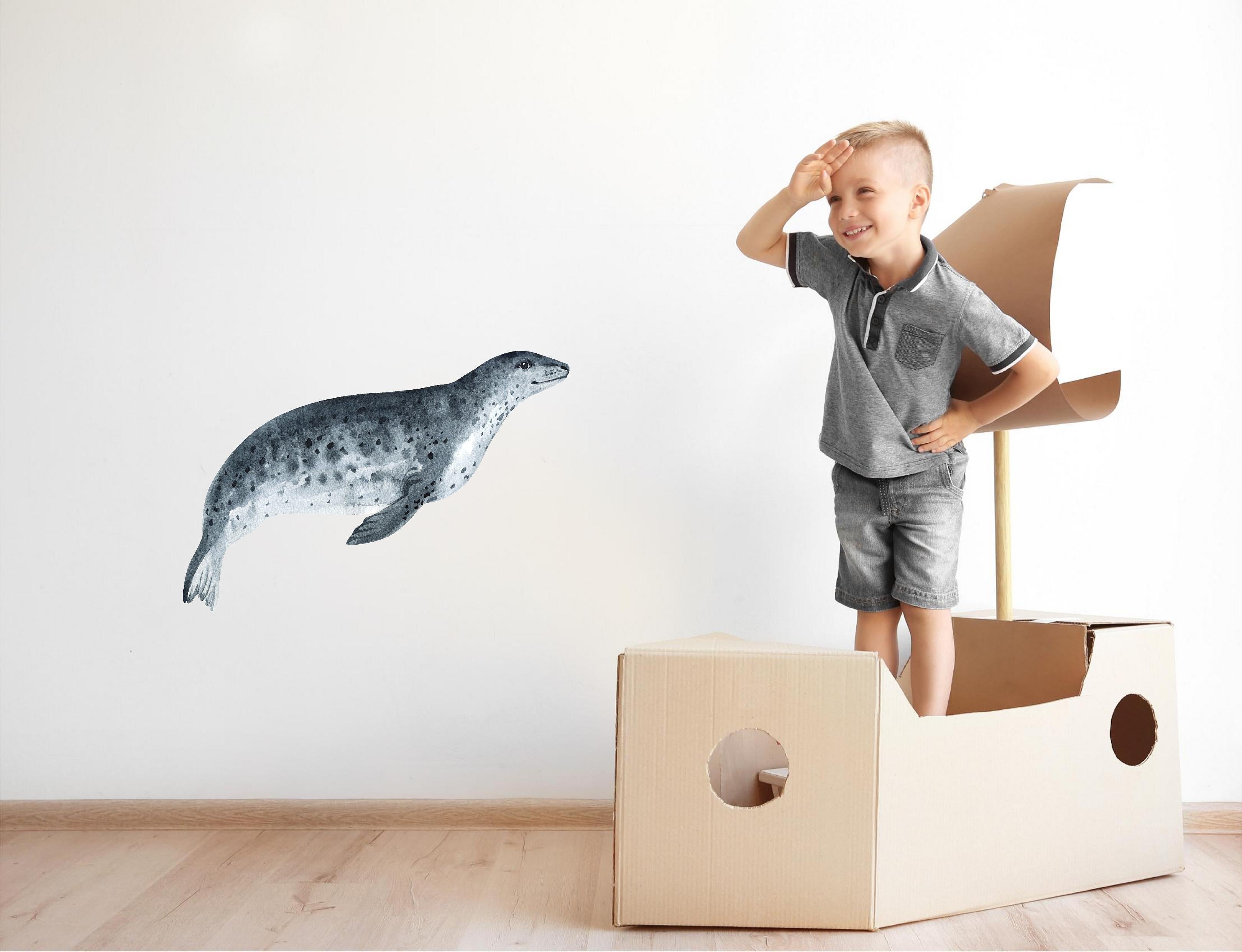 Leopard Seal Wall Decal Sea Animal Removable Fabric Wall Sticker | DecalBaby