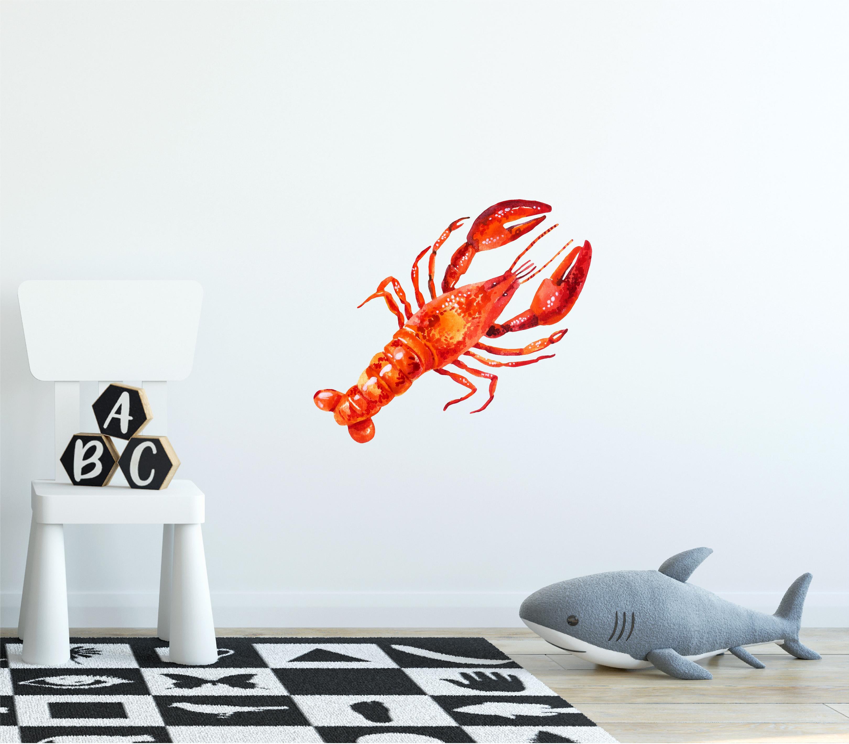 Red Lobster Wall Decal Sea Animal Fabric Wall Sticker | DecalBaby