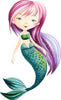 Watercolor Mermaid #4 Wall Decal Fabric Wall Sticker | DecalBaby