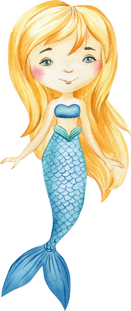 Watercolor Mermaid #5 Wall Decal Fabric Wall Sticker | DecalBaby