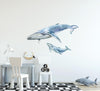 Mother Blue Whale & Baby Wall Decal Removable Fabric Vinyl Wall Stickers | DecalBaby