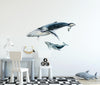 Mother Navy Whale & Baby Wall Decal Removable Fabric Wall Sticker | DecalBaby