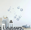 Load image into Gallery viewer, Watercolor Navy Bubbles Wall Decal Set Removable Fabric Wall Stickers | DecalBaby