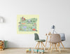 Load image into Gallery viewer, Oregon State Cartoon Map Wall Decal Removable Fabric Wall Sticker | DecalBaby