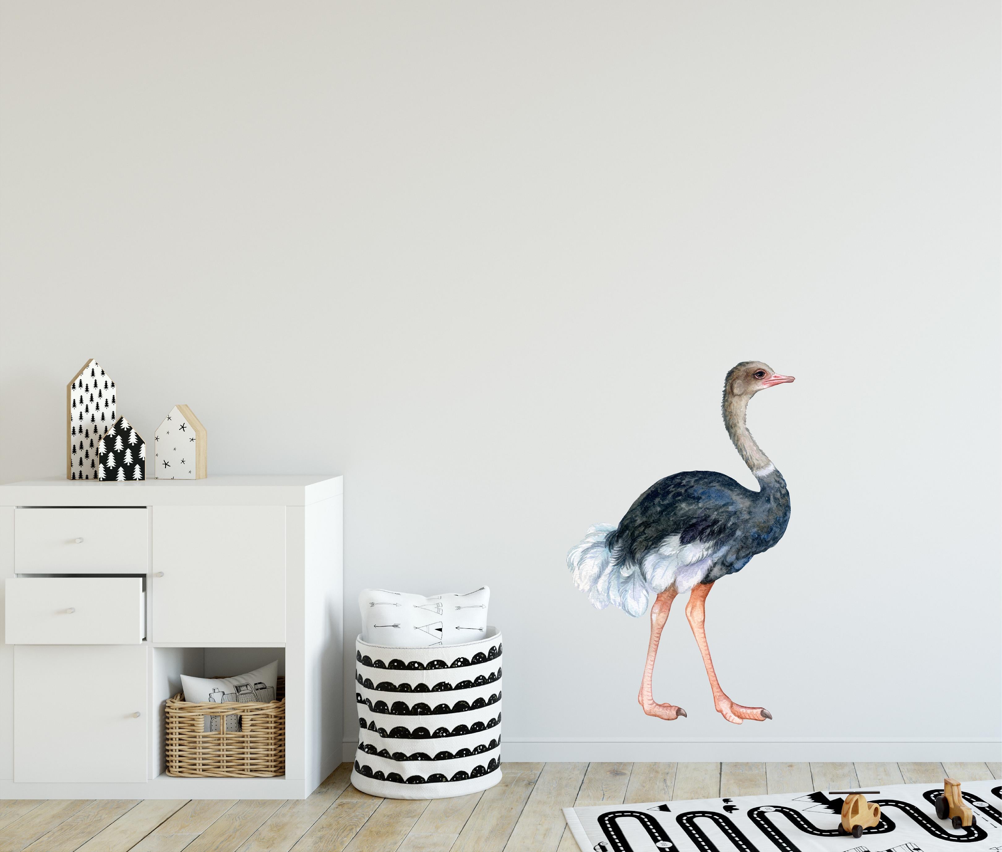 Ostrich Wall Decal African Safari Animal Removable Fabric Wall Sticker | DecalBaby