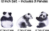 Load image into Gallery viewer, Watercolor Panda Bears Wall Decal Set of 3 Panda Wall Stickers | DecalBaby