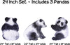 Load image into Gallery viewer, Watercolor Panda Bears Wall Decal Set of 3 Panda Wall Stickers | DecalBaby