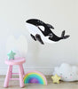 Load image into Gallery viewer, Pastel Killer Whale Orca Wall Decal Ocean Sea Animal Watercolor Wall Sticker Whale Wall Art | DecalBaby