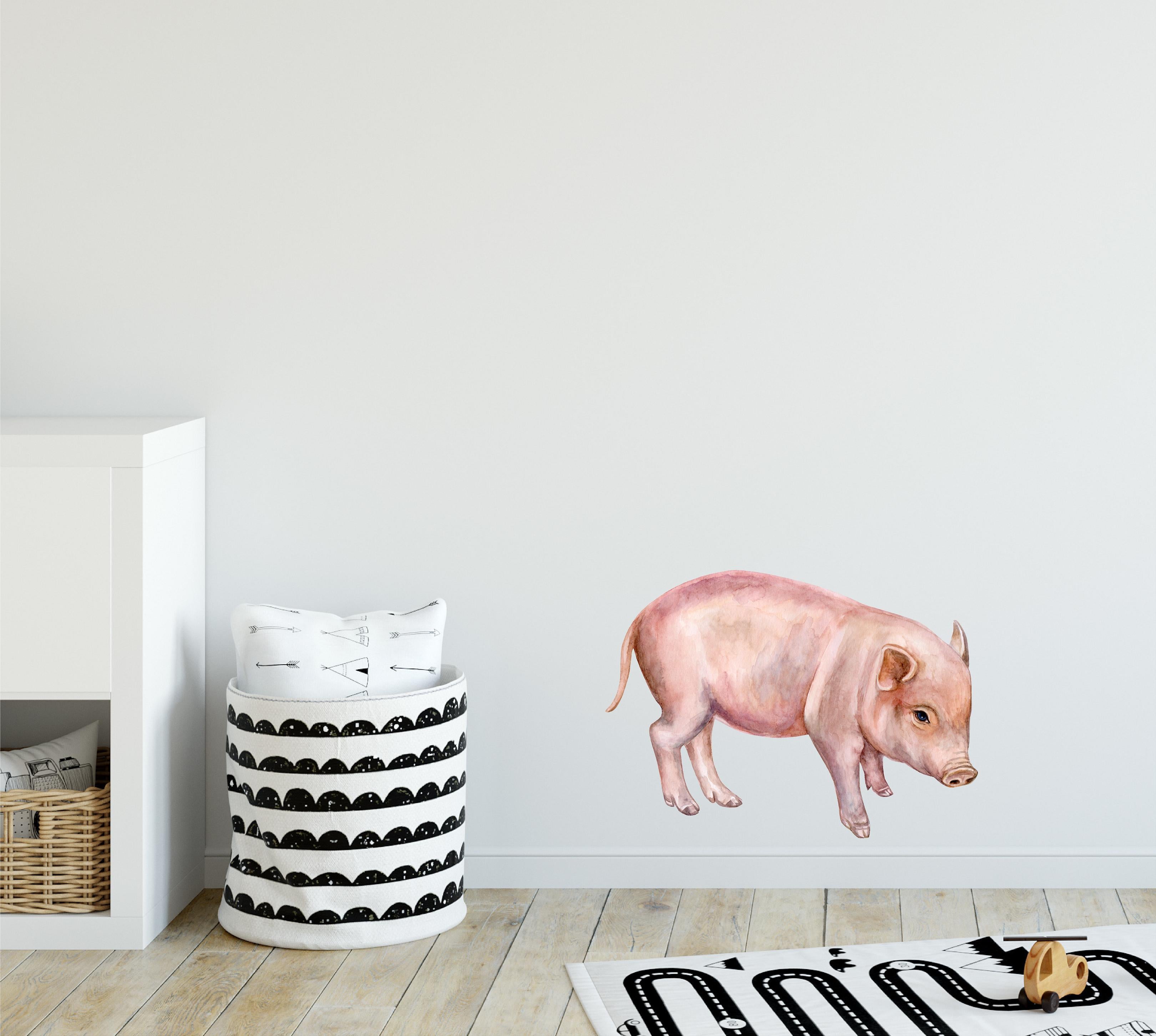 Farm Pig Wall Decal Farm Animal Removable Fabric Wall Sticker | DecalBaby
