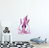 Load image into Gallery viewer, Pink &amp; Purple Squid Wall Decal Ocean Removable Fabric Wall Sticker | DecalBaby
