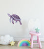 Purple Sea Turtle #2 Wall Decal Ocean Sea Life Removable Fabric Wall Sticker | DecalBaby
