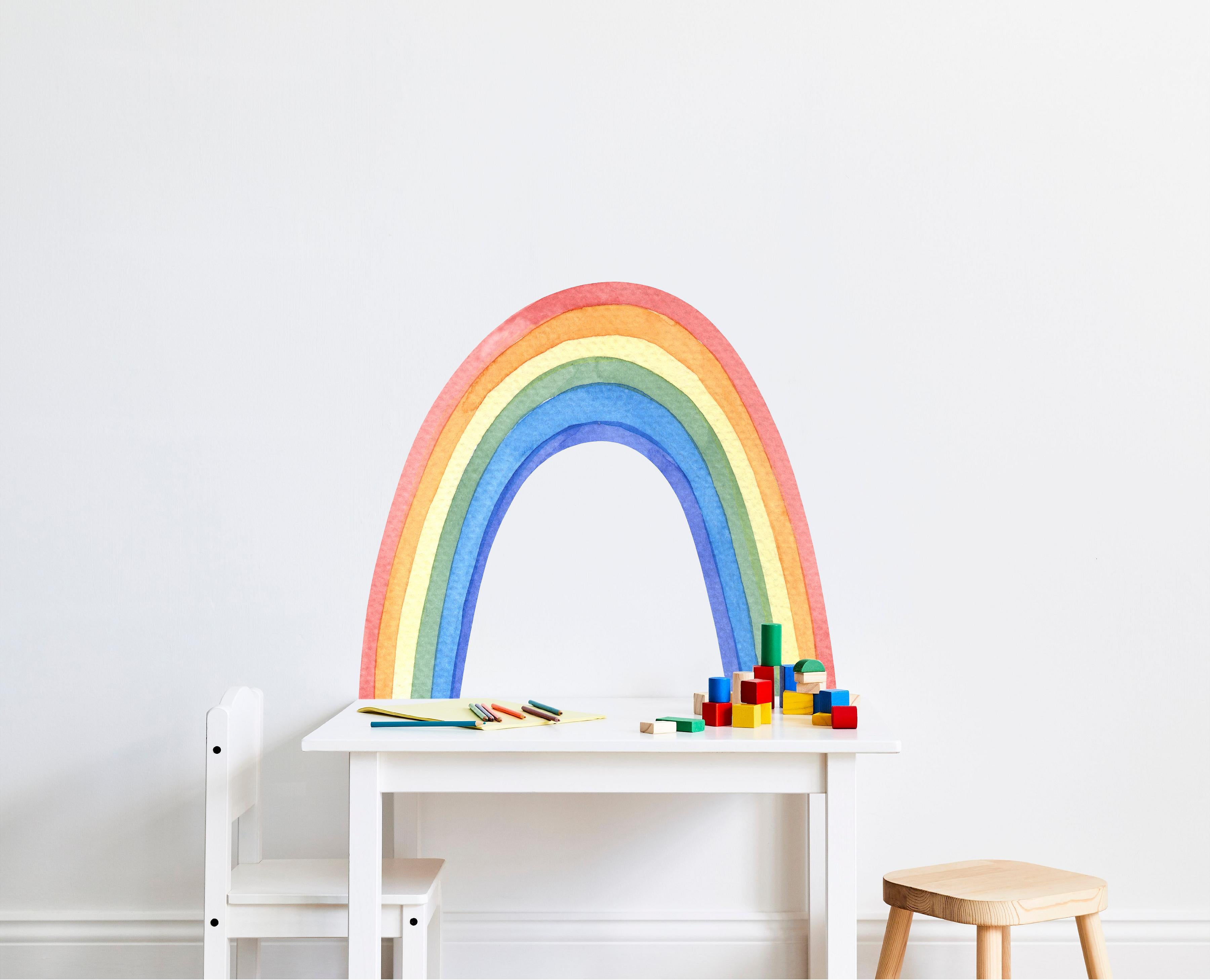 Rainbow #2 Wall Decal Watercolor Removable Fabric Wall Sticker | DecalBaby