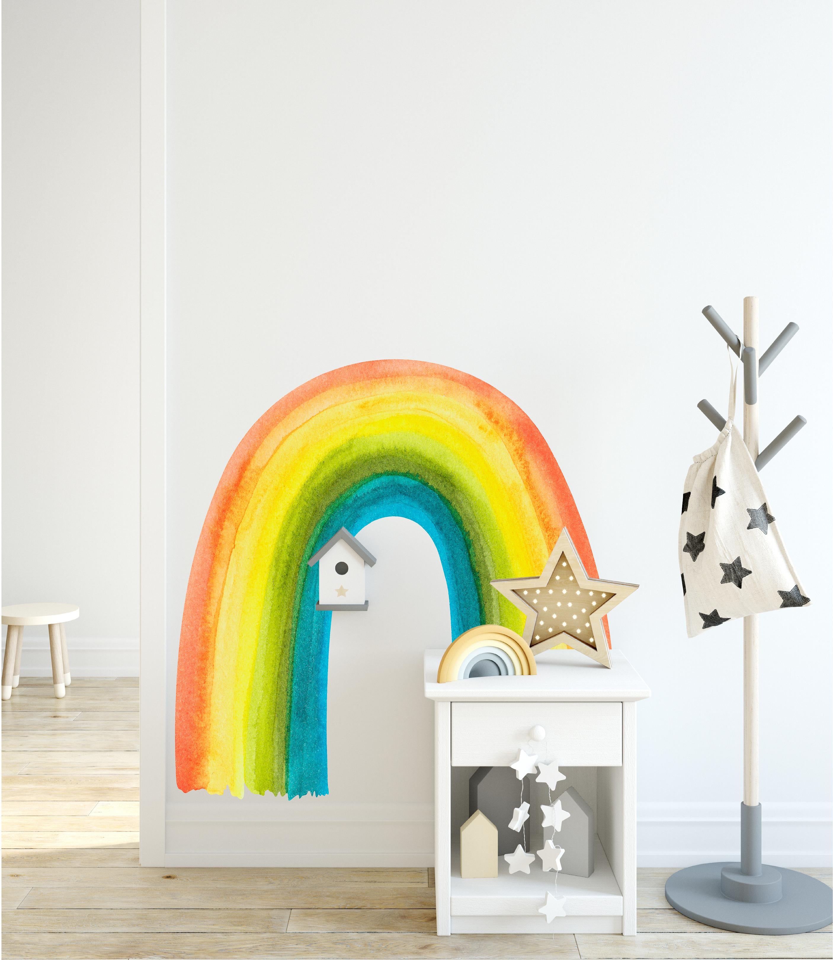 Rainbow #3 Wall Decal Watercolor Removable Fabric Wall Sticker | DecalBaby