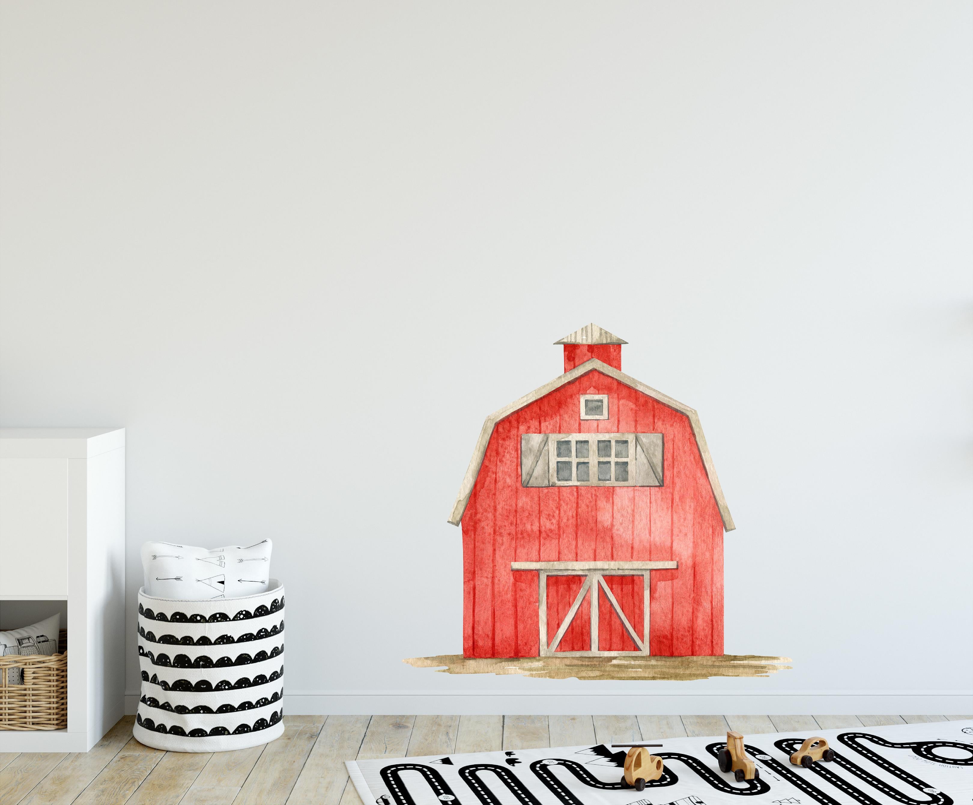 Red Barn Farm Wall Decal Removable Fabric Wall Sticker | DecalBaby