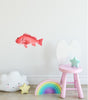 Red Sea Bass Fish Wall Decal Watercolor Marine Fish Fabric Wall Sticker | DecalBaby