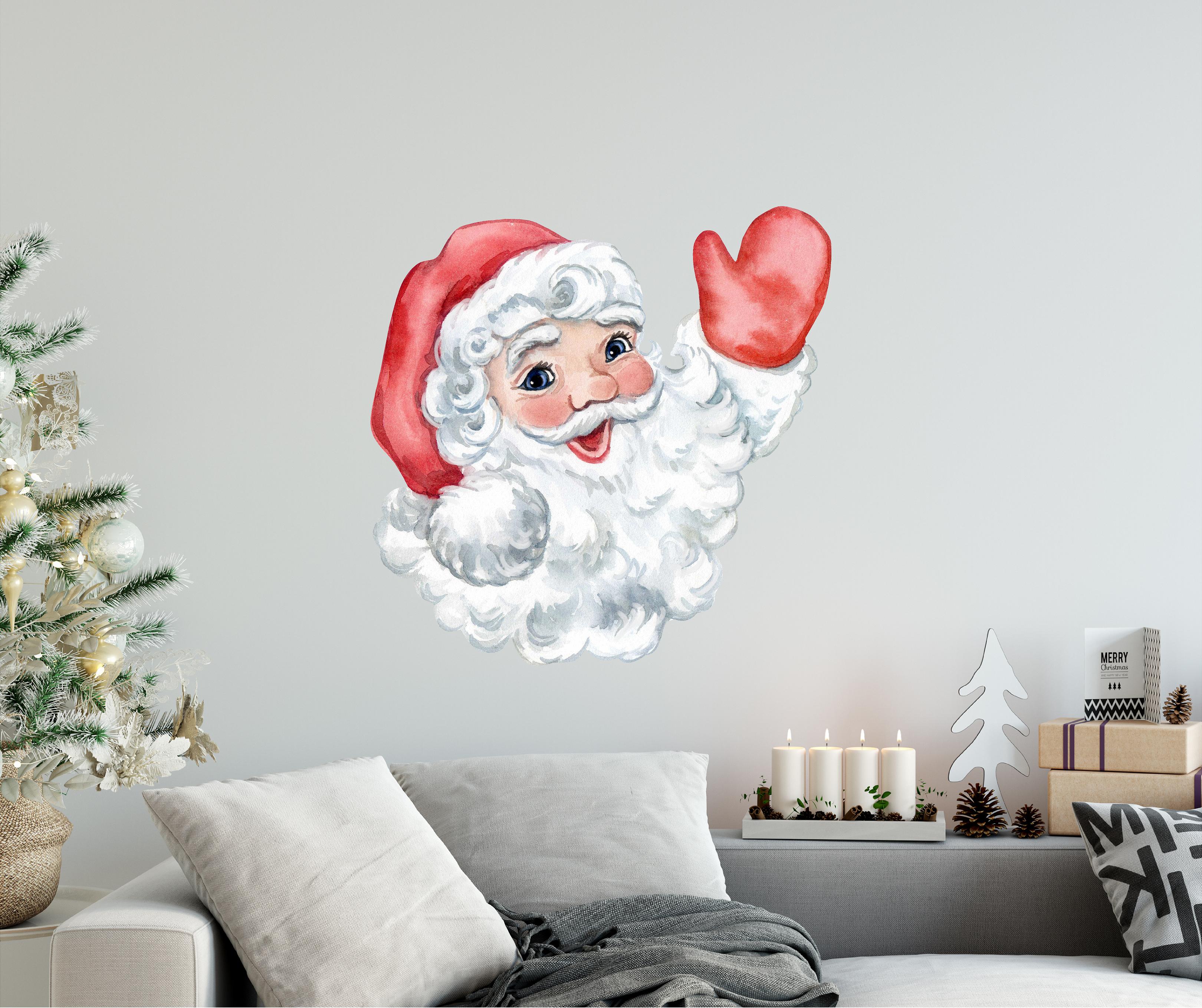 Greetings from Santa Claus Wall Decal Retro Christmas Fabric Wall Sticker | DecalBaby