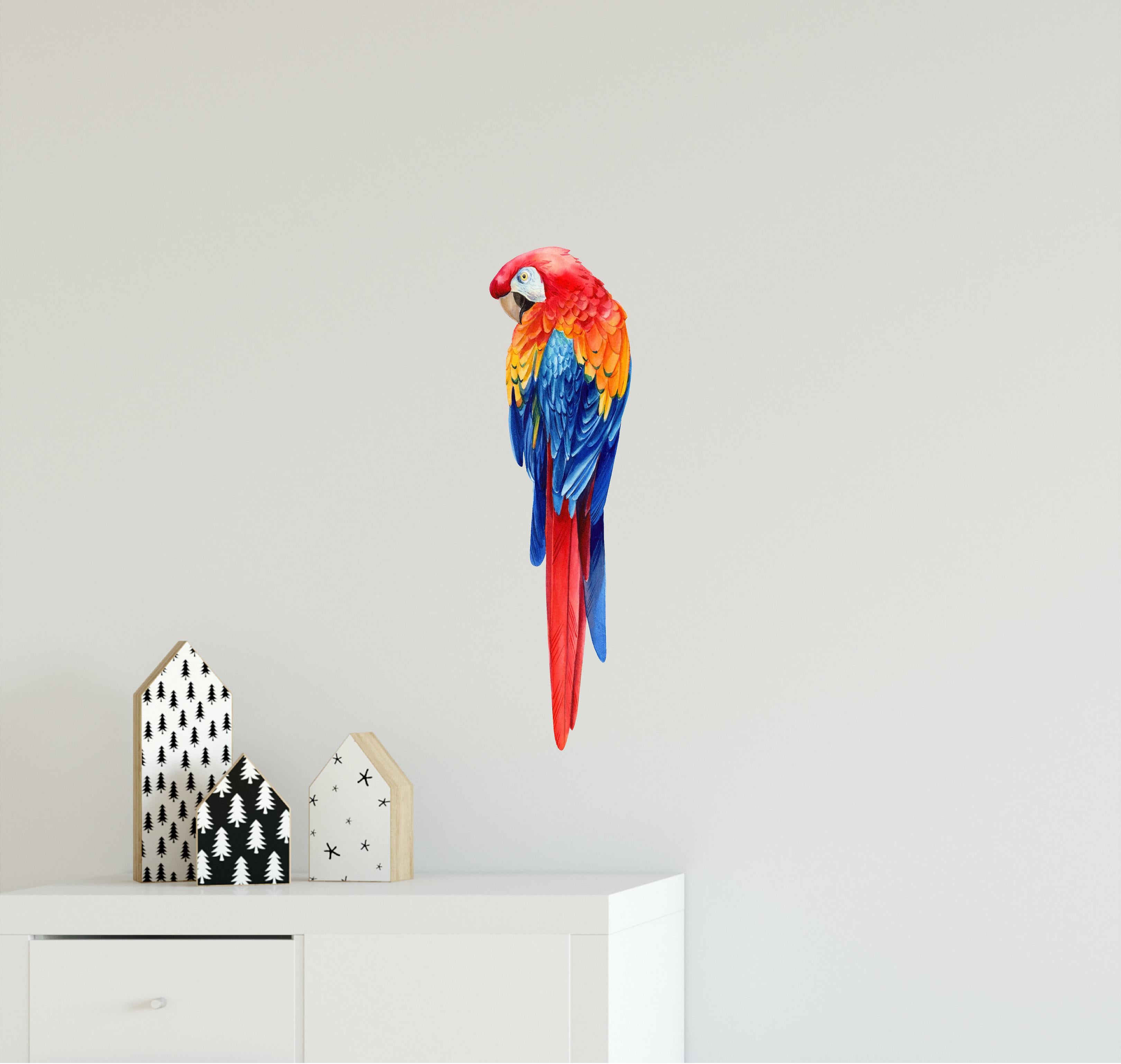 Scarlet Macaw Parrot Wall Decal Safari Removable Fabric Wall Sticker | DecalBaby