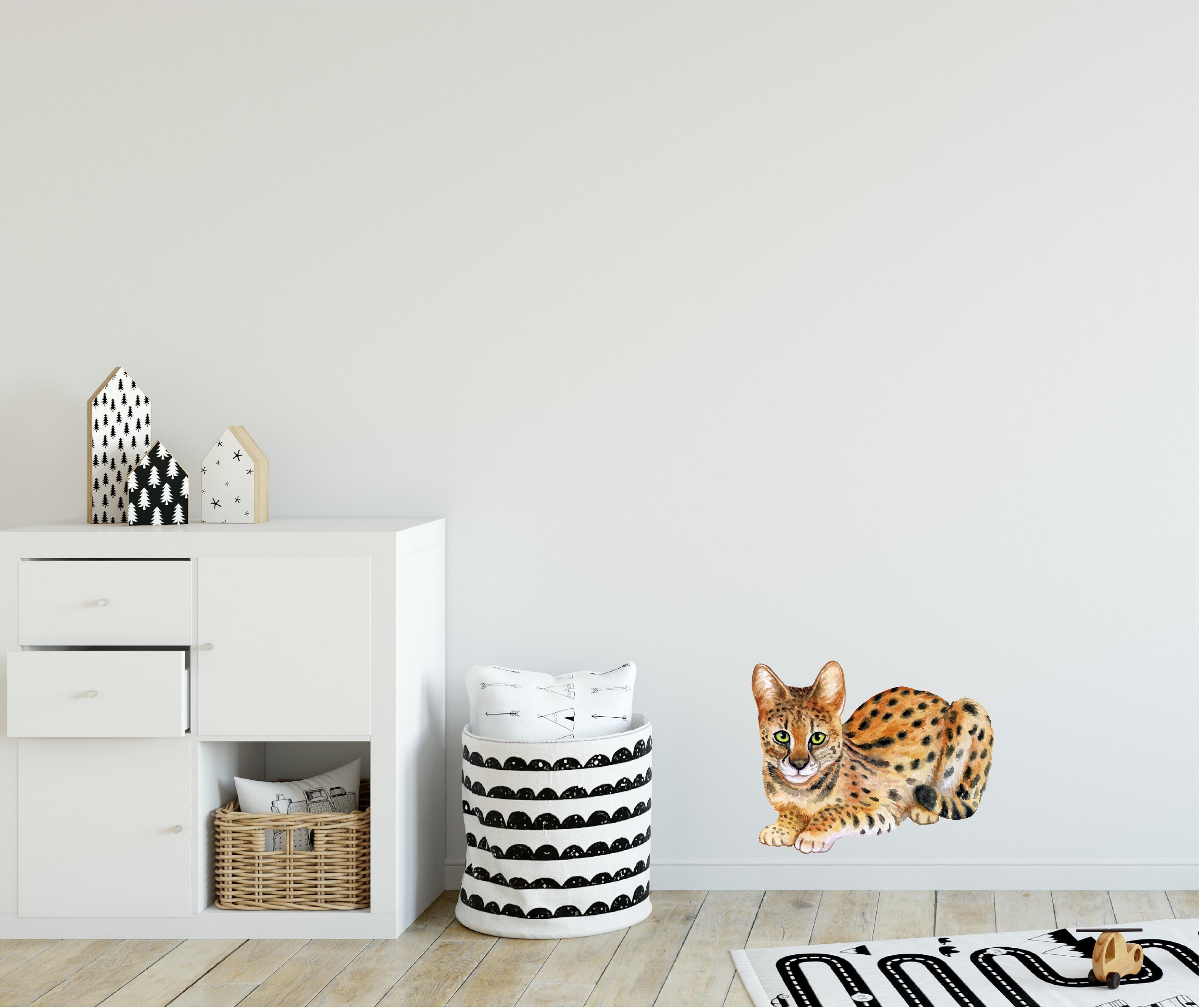 Serval Wild Cat Wall Decal Safari Animal Removable Fabric Wall Sticker | DecalBaby
