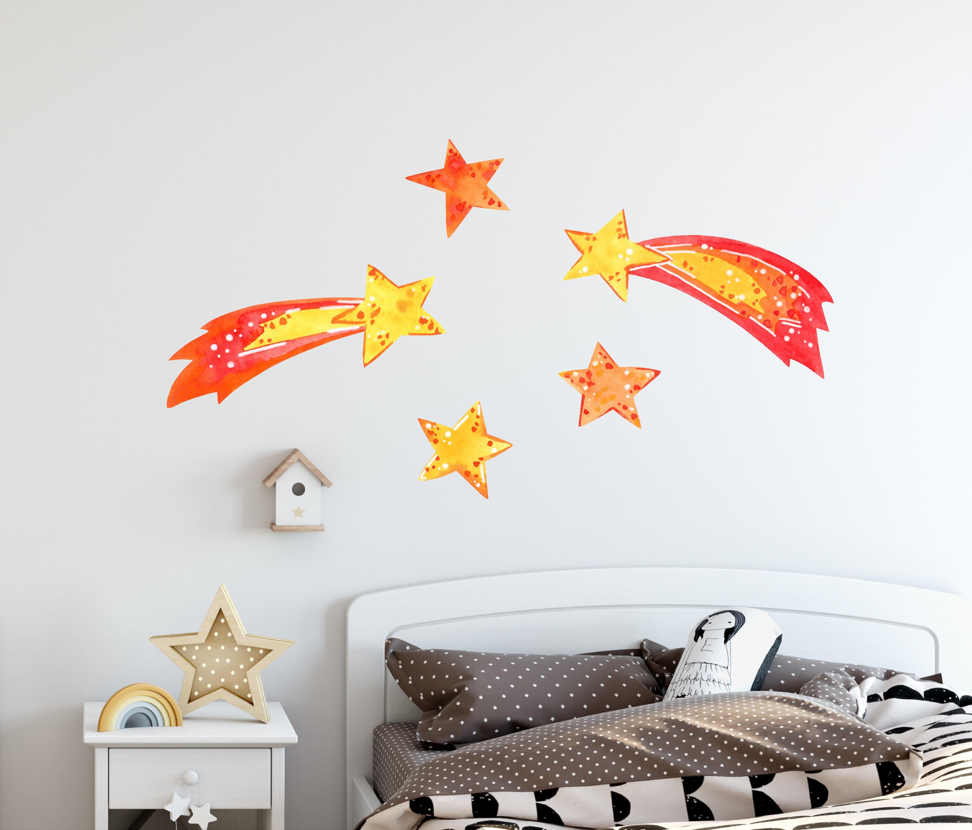 Shooting Stars Wall Decal Set, Watercolor Space Star Comets Wall Stickers | DecalBaby