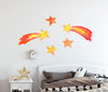Load image into Gallery viewer, Shooting Stars Wall Decal Set, Watercolor Space Star Comets Wall Stickers | DecalBaby