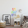 Load image into Gallery viewer, SMALL Watercolor Rainbow Numbers Wall Decal Set • 1-10 • Removable Fabric Wall Stickers • Colors of the Rainbow Collection