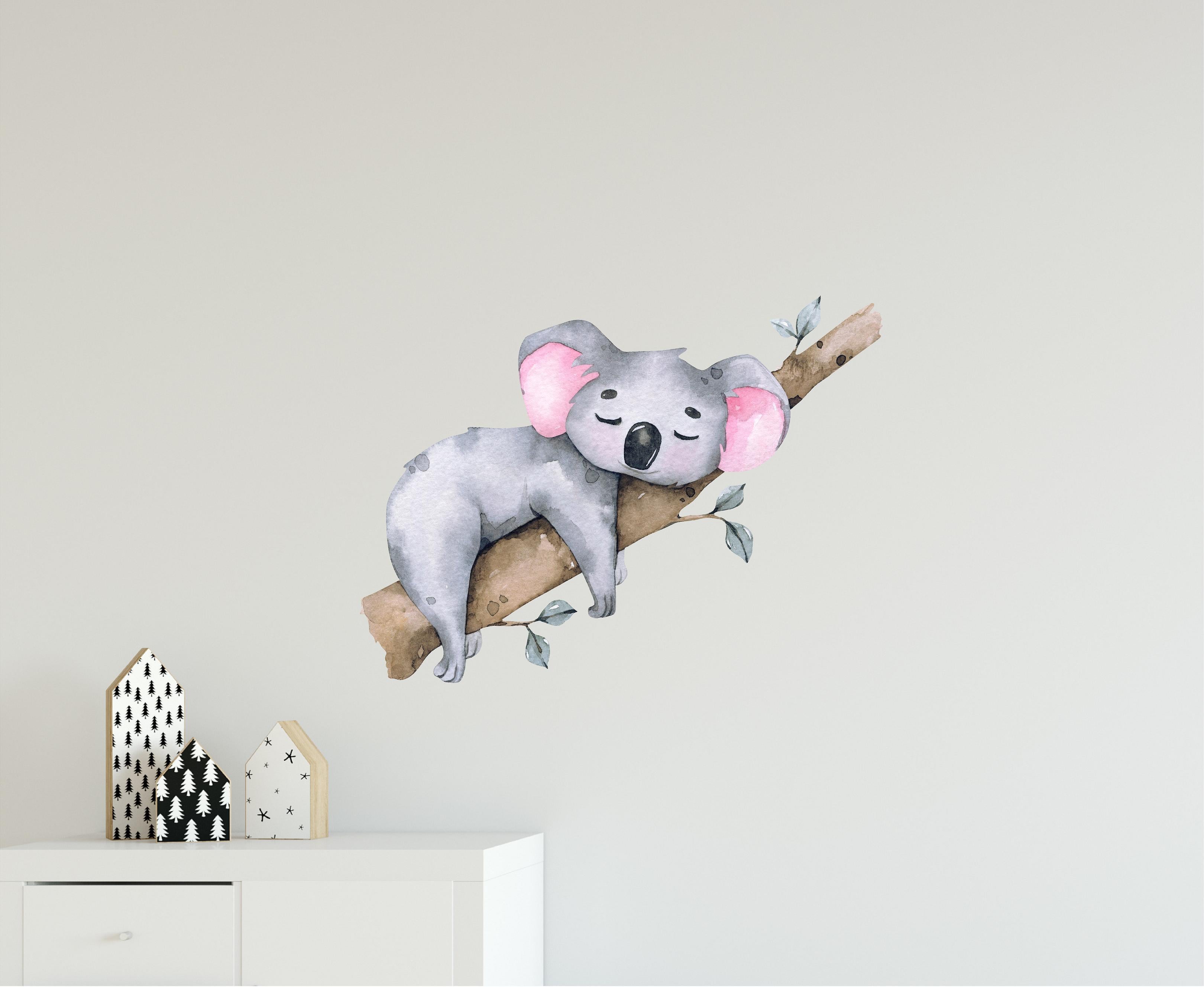 Sleepy Koala Bear Wall Decal Safari Animal Removable Fabric Wall Sticker | DecalBaby