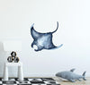 Load image into Gallery viewer, Sleepy Indigo Manta Ray Wall Decal Sea Animal Removable Fabric Vinyl Wall Sticker | DecalBaby