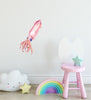 Watercolor Squid #2 Wall Decal Ocean Sea Life Removable Fabric Wall Sticker | DecalBaby