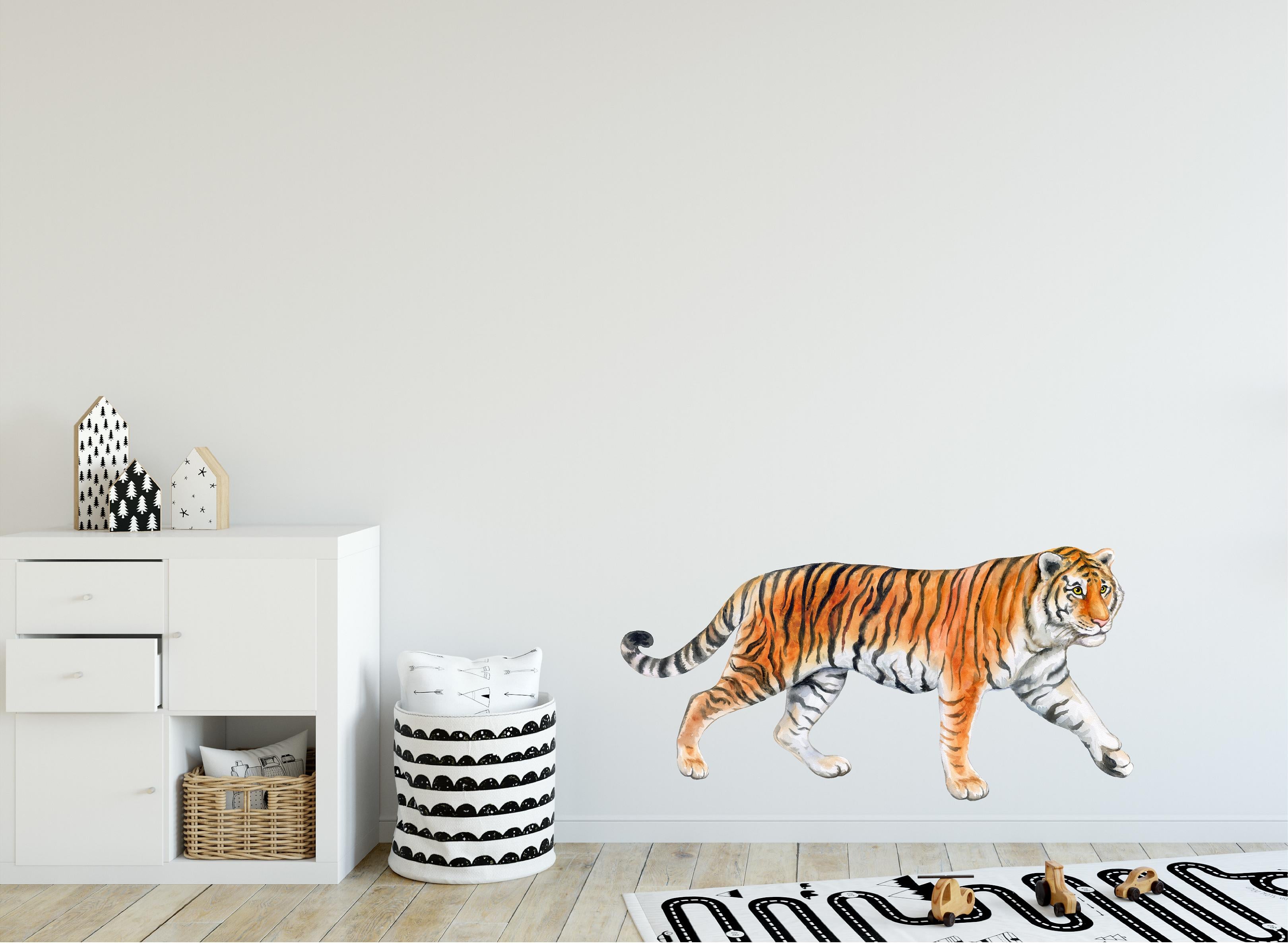 Tiger 2 Wall Decal Safari Animal Wall Sticker Removable Fabric Vinyl | DecalBaby
