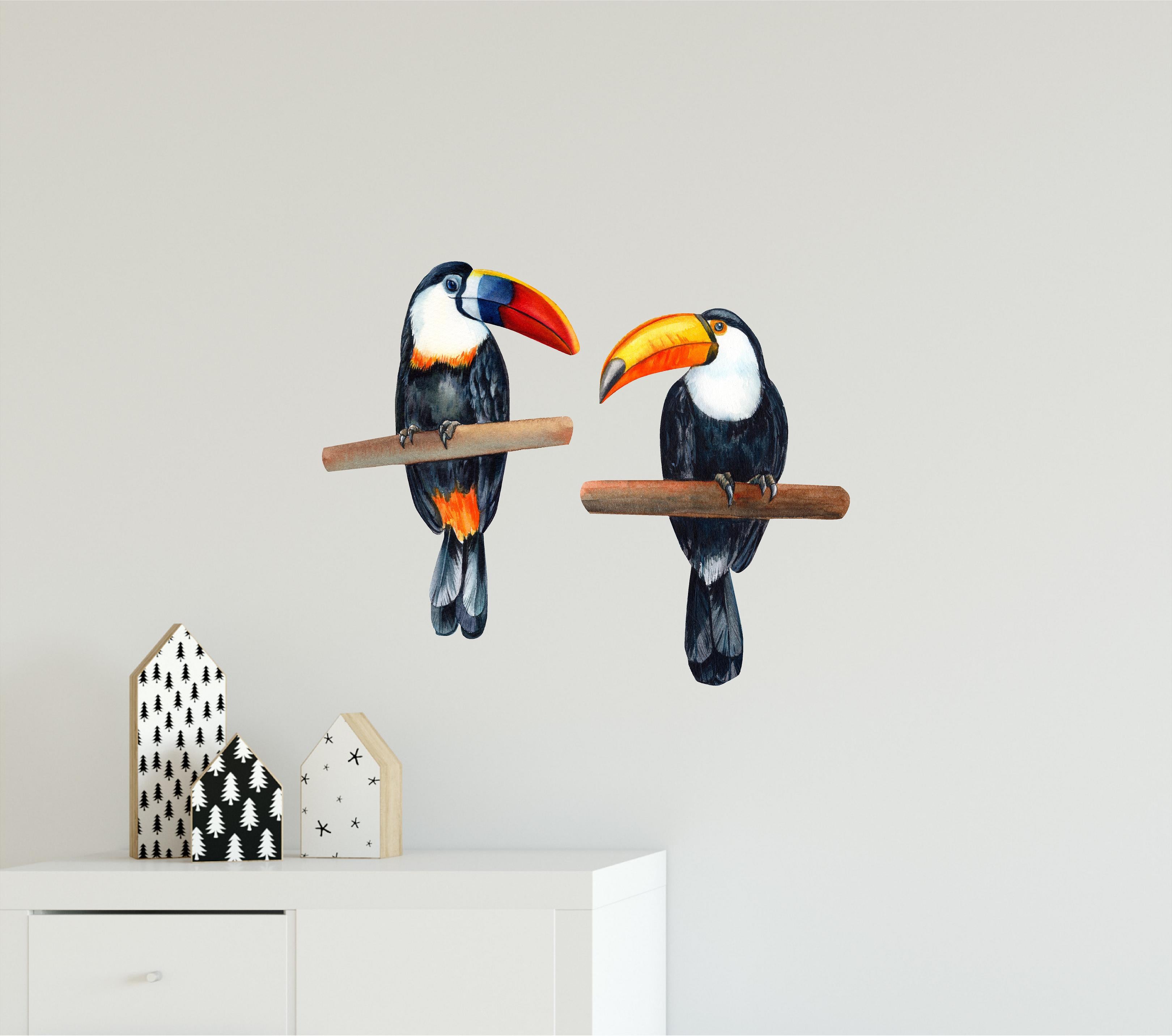 Toucans Set of 2 Wall Decal Tropical Safari Bird Fabric Wall Sticker | DecalBaby