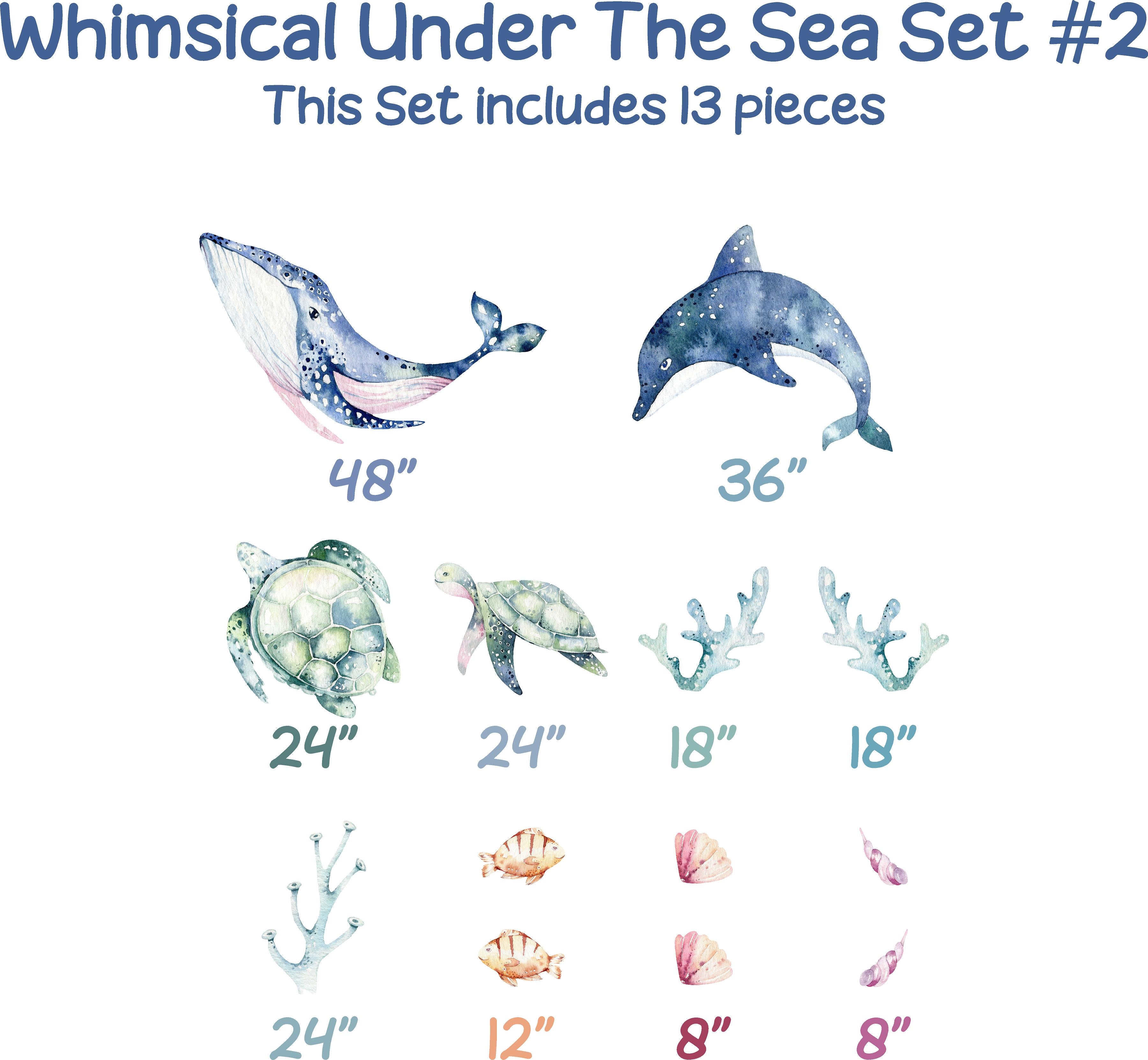 Whimsical Under The Sea Wall Decal Set #2 Ocean Sea Life Removable Fabric Wall Sticker | DecalBaby