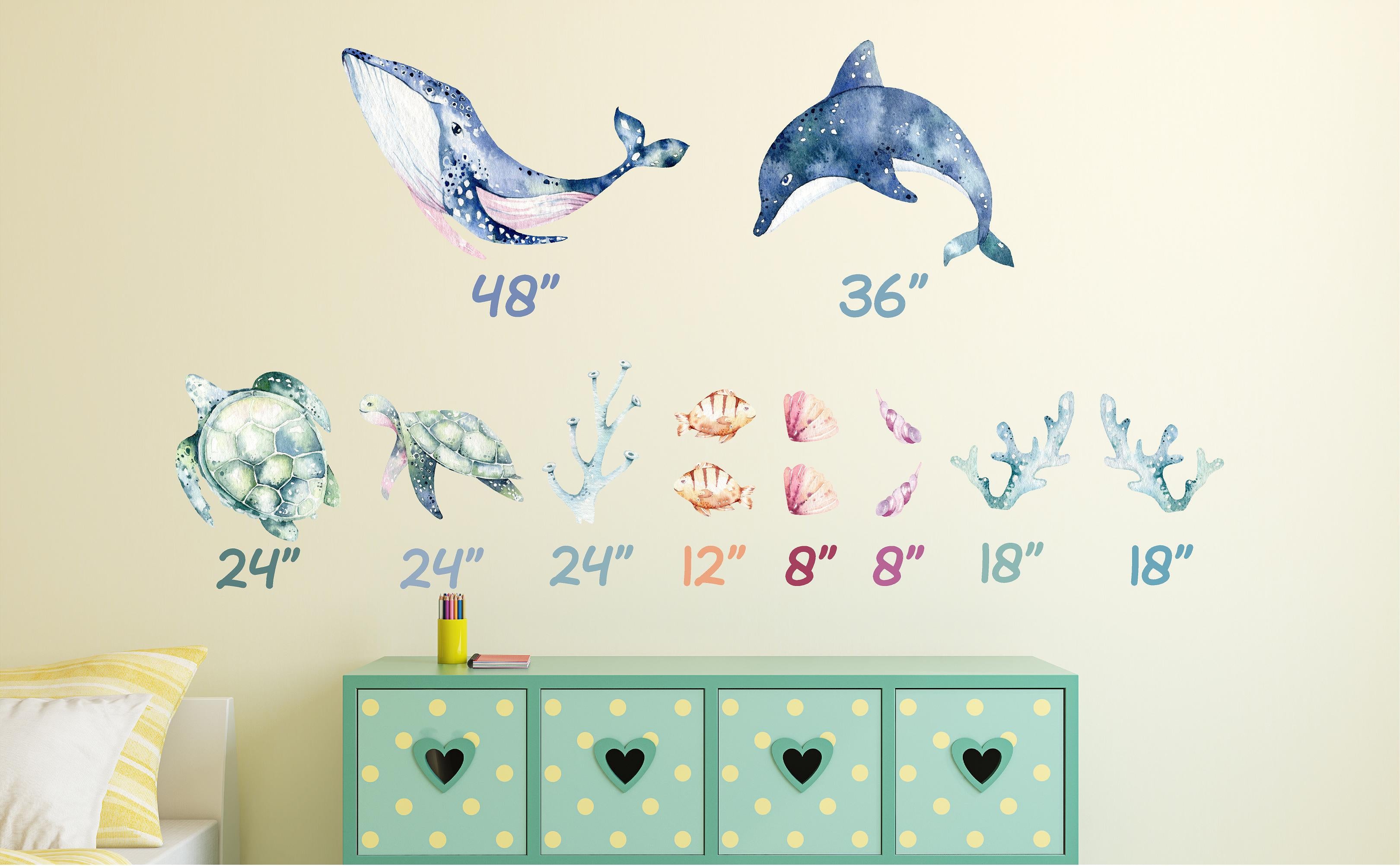 Whimsical Under The Sea Wall Decal Set #2 Ocean Sea Life Removable Fabric Wall Sticker | DecalBaby
