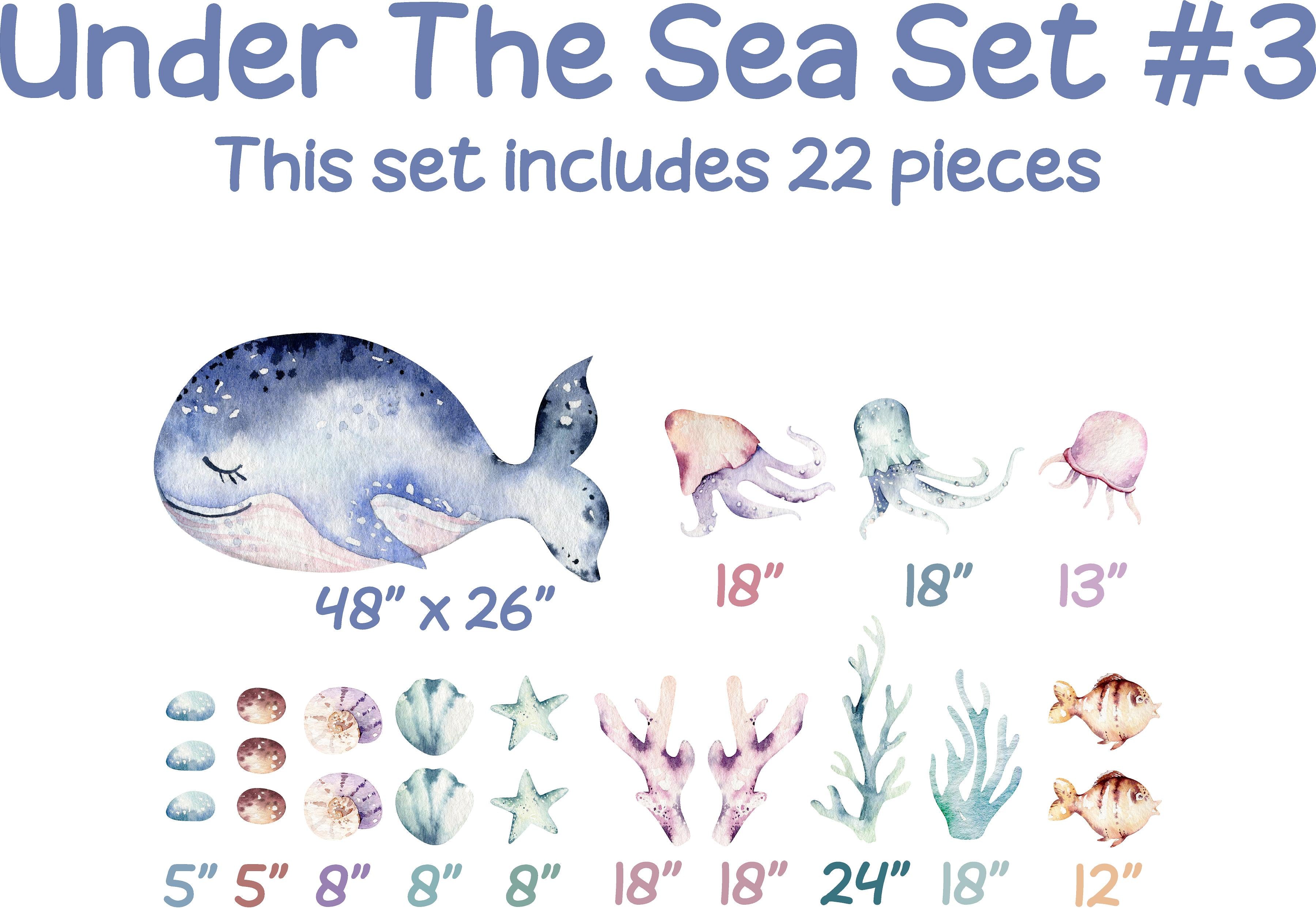 Whimsical Under The Sea Wall Decal Set #3 Ocean Sea Life Removable Fabric Wall Sticker | DecalBaby