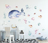 Load image into Gallery viewer, Whimsical Under The Sea Wall Decal Set #3 Ocean Sea Life Removable Fabric Wall Sticker | DecalBaby
