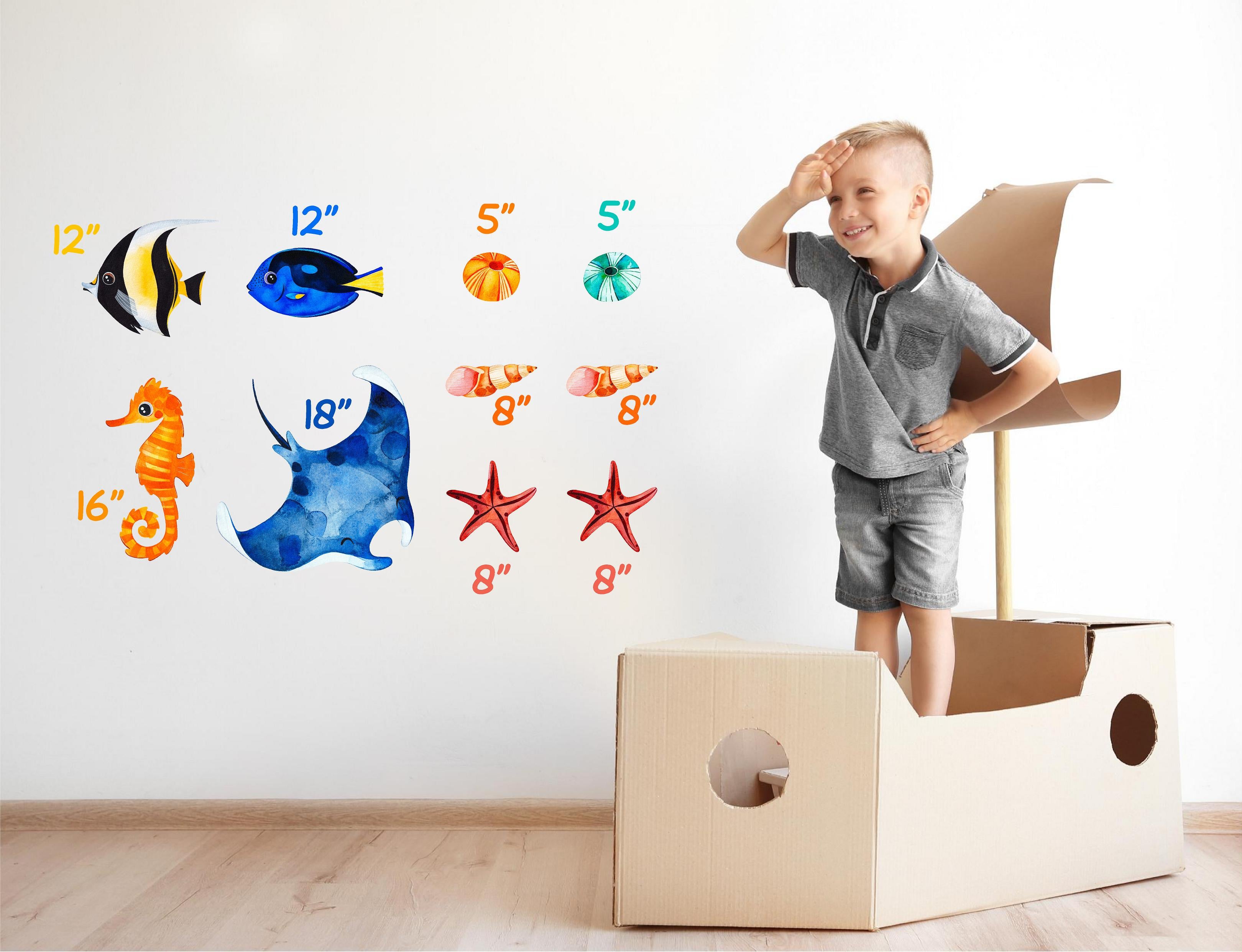 Underwater Sea Life Set #1 Wall Decal Sea Creatures Sea Animals Vinyl Wall Stickers | DecalBaby