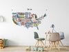Load image into Gallery viewer, United States Cartoon Map Wall Decal Removable Fabric Wall Sticker | DecalBaby