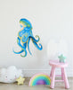 Load image into Gallery viewer, Watercolor Octopus #3 Wall Decal Blue Green Octopus Wall Sticker Removable Fabric Vinyl | DecalBaby
